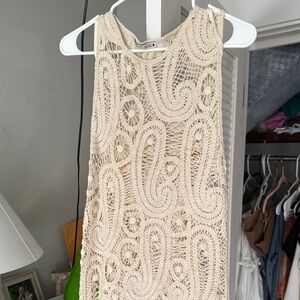 Zara Cream Crochet Dress worn once size Xs